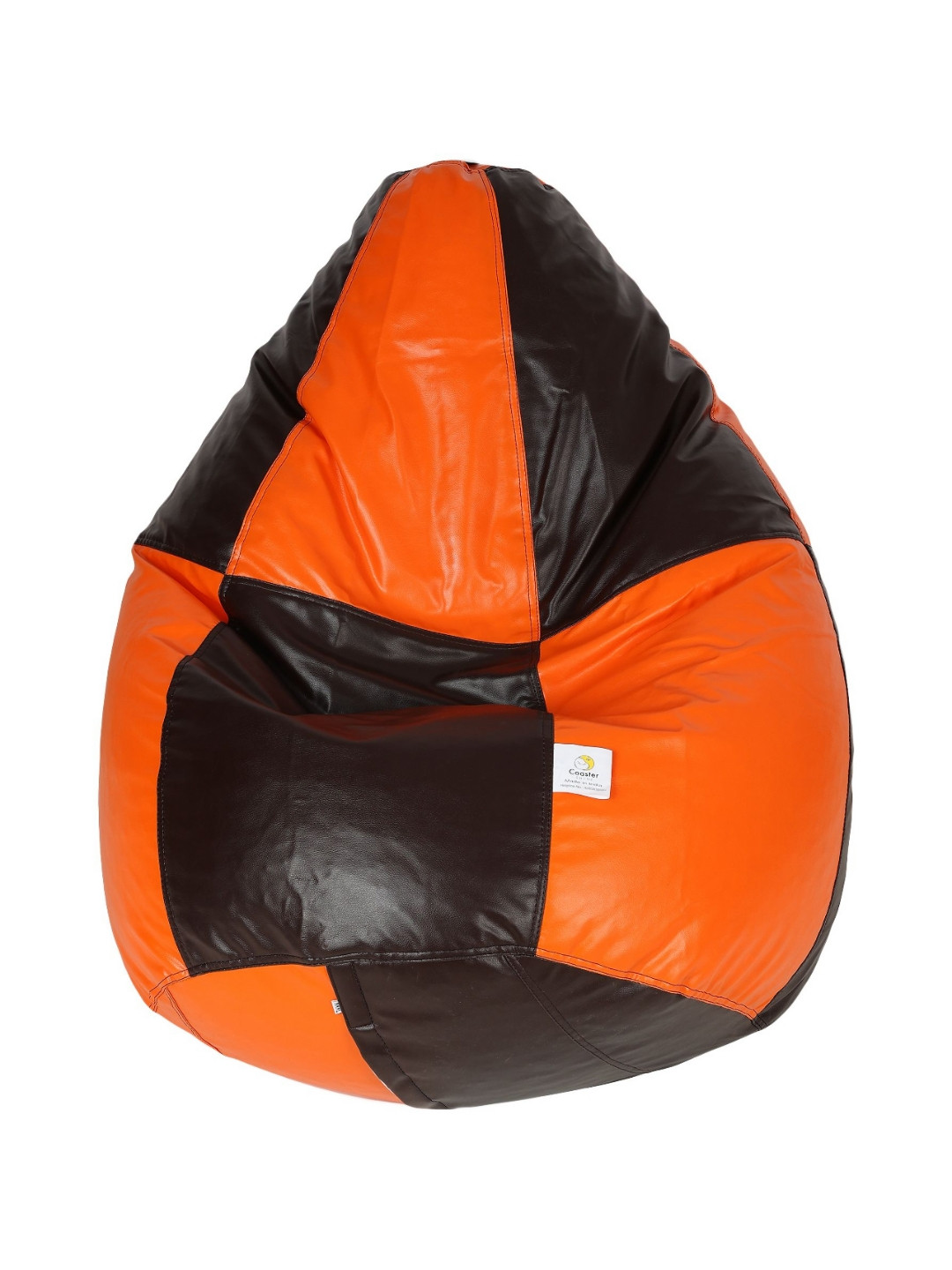 Coaster Shine Brown & Orange-Colored Color-Blocked Tear Drop Bean Bag Cover