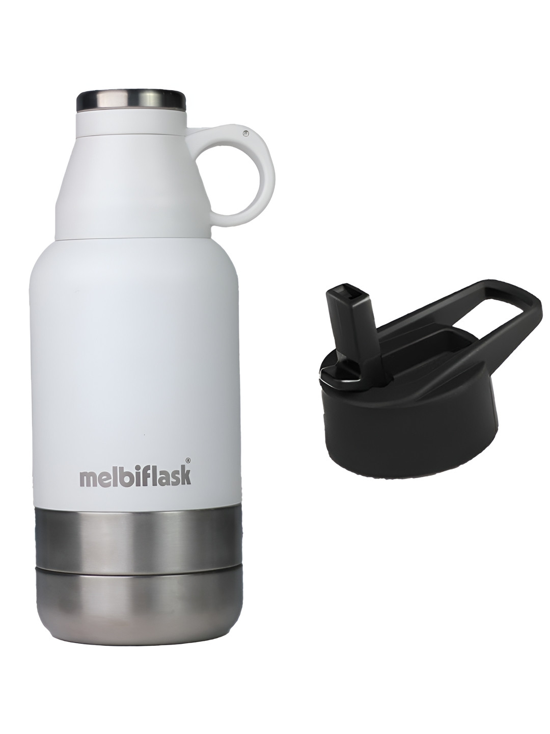MELBIFY White Thermosteel Double Wall Vacuum Flask - 1L