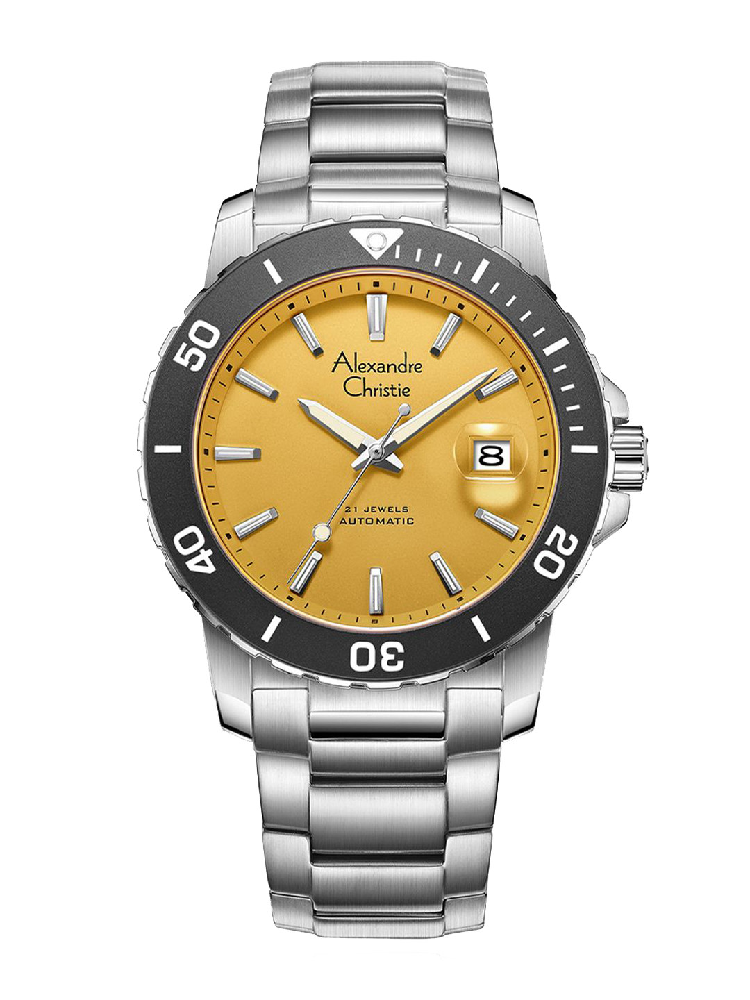 Alexandre Christie Eterna Men Dial & Stainless Steel Straps Automatic Watch 6141MABSSYL