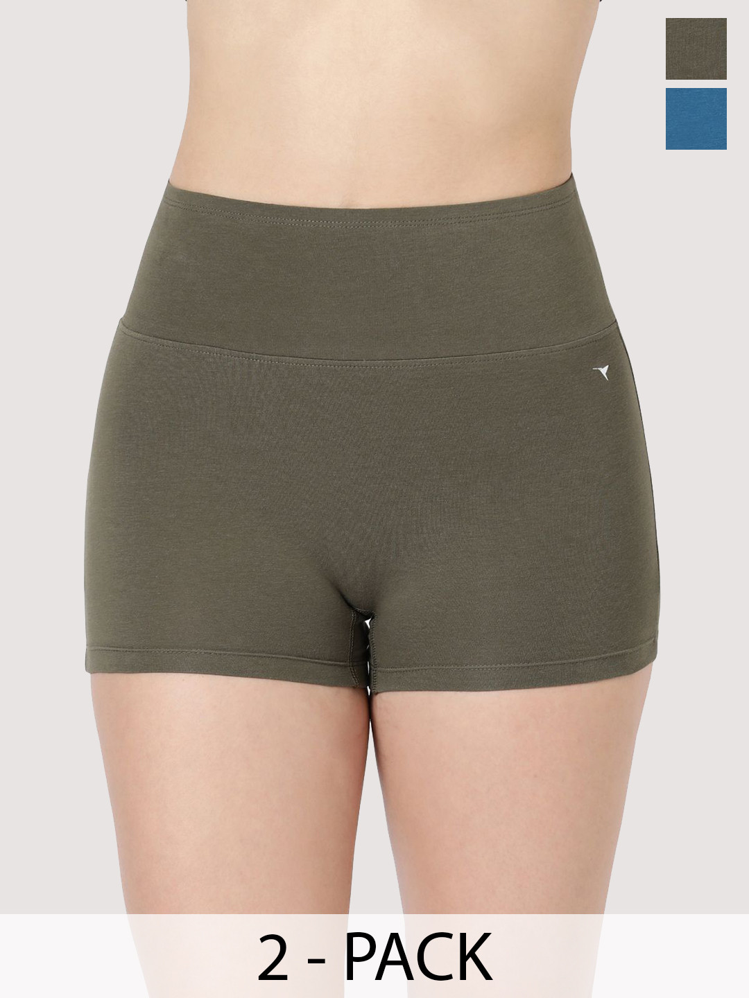 BLOSSOM Pack Of 2 Assorted High Rise Anti-Bacterial Boyshorts Briefs TUMMY SHORTS_XXL_2P