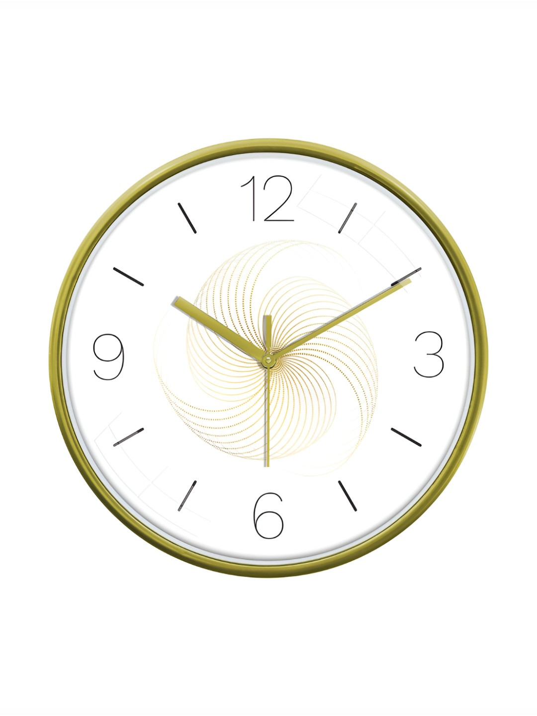 Aura White & Green Printed Round Contemporary Modern Wall Clock