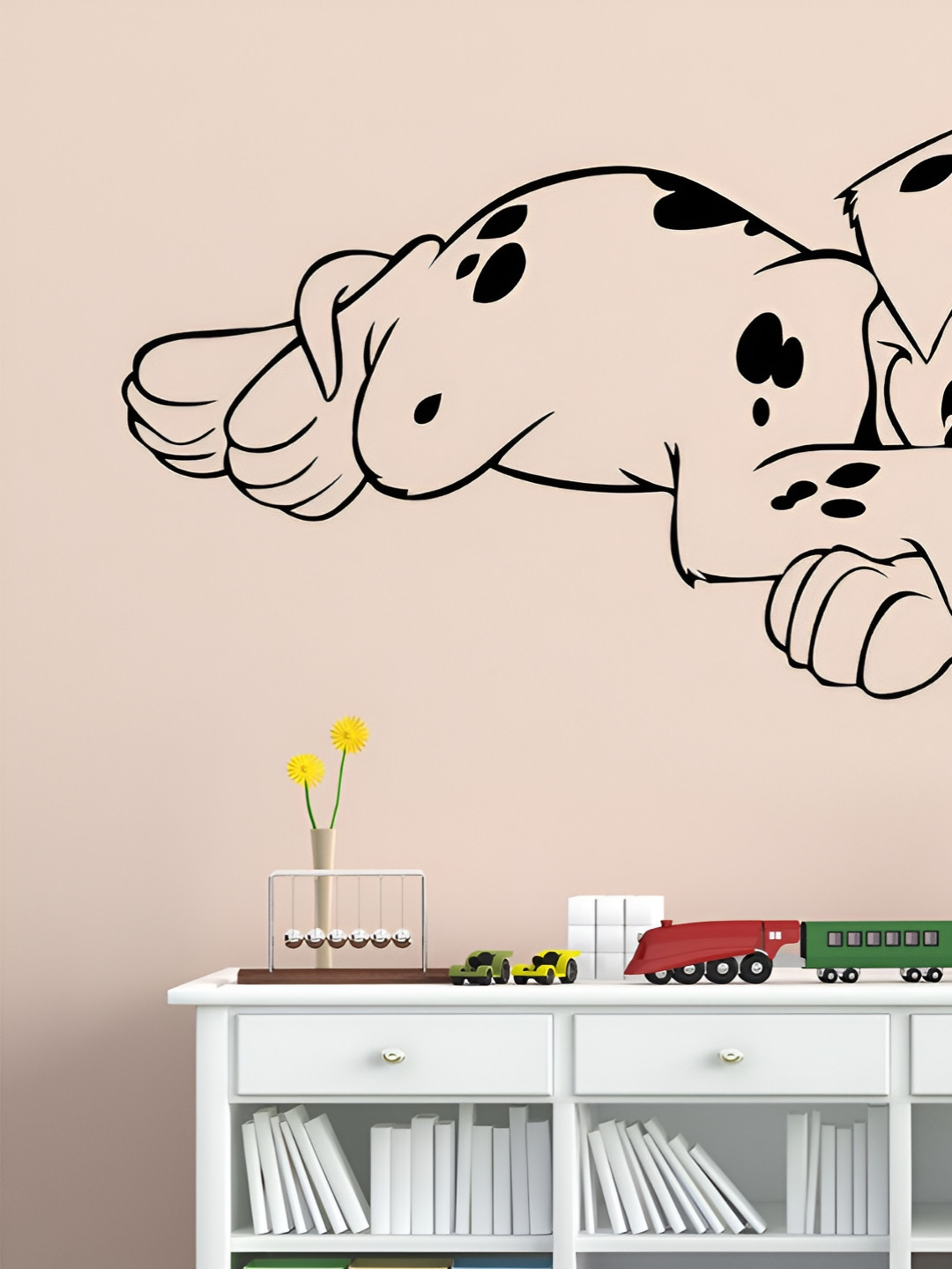 LANSTICK Black Cute Puppy Sleeping Self Adhesive Wall Sticker