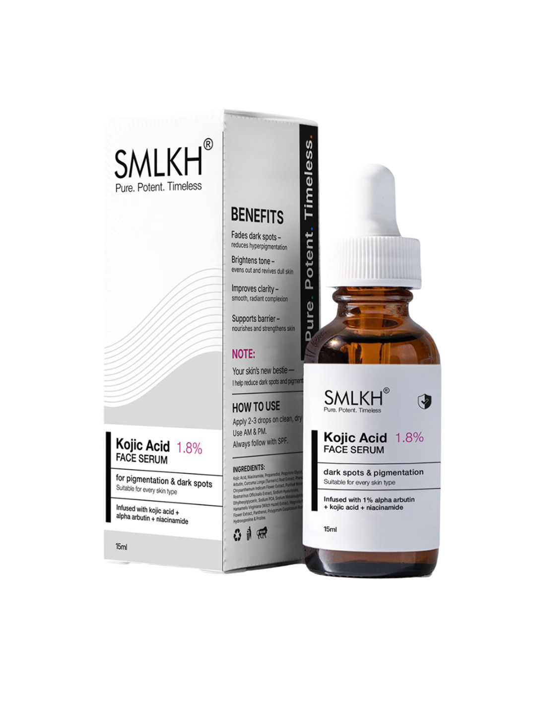 Smlkh Kojic Acid Serum With Alpha Arbutin & Niacinamide - 15 ml
