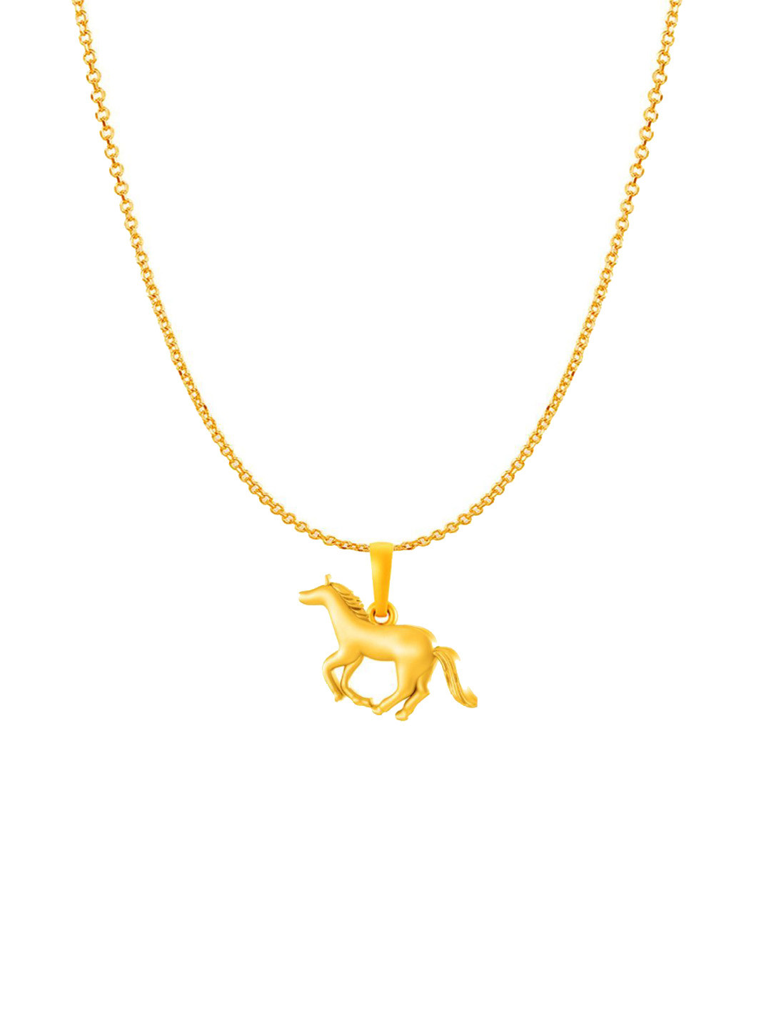 Metronaut 925 Silver 22KT Gold-Plated Horse Pendants With Box chain