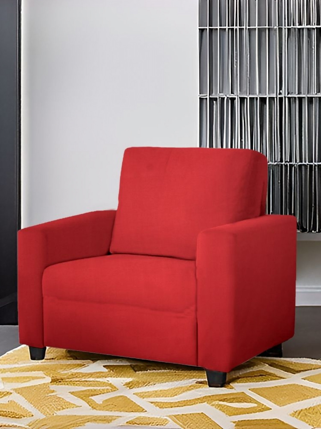 Stylista Red Stretchable Protector Sofa Cover With Arms