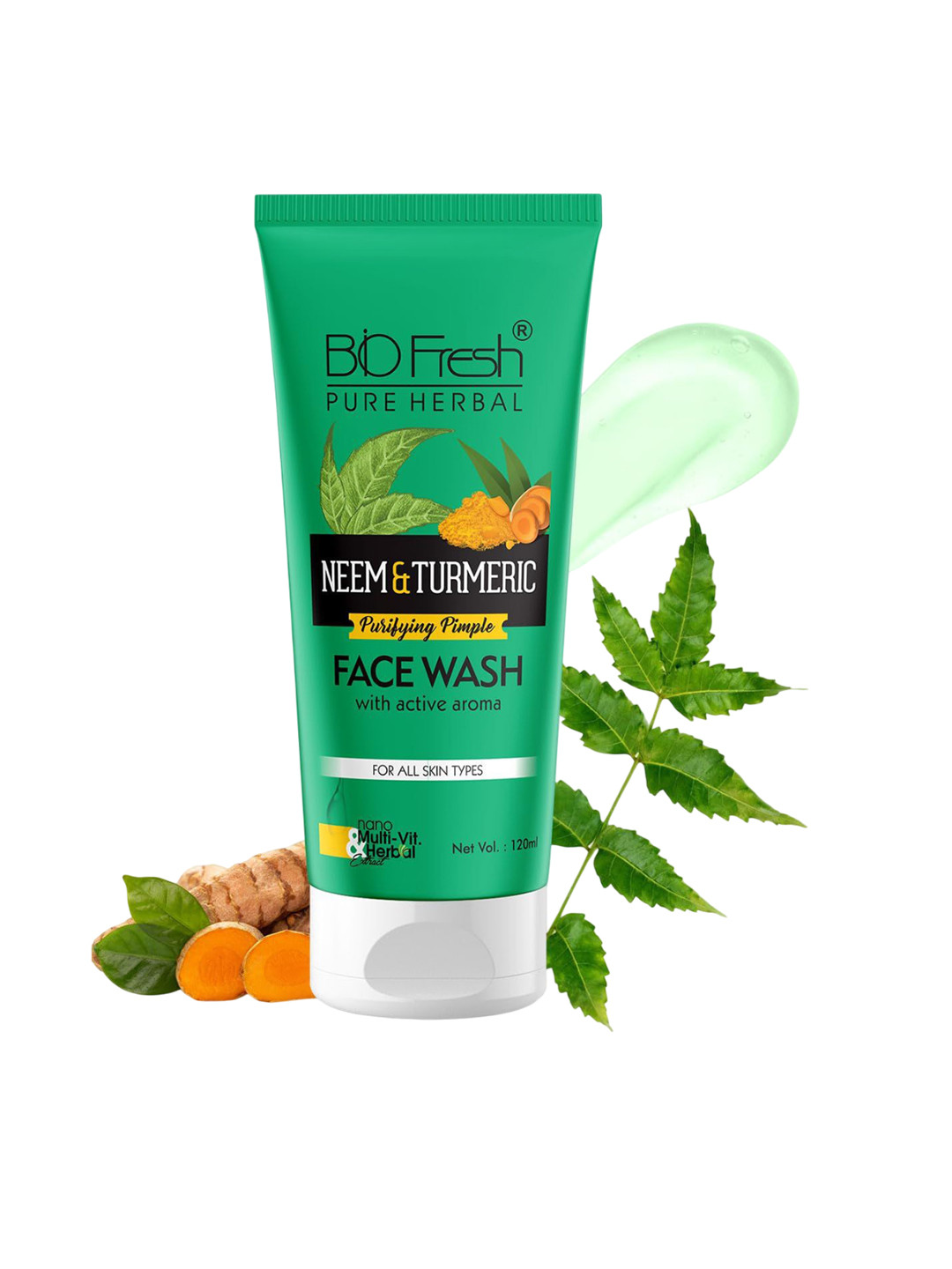 BIOFRESH Neem & Turmeric Purifying Pimple Face Wash With Active Aroma - 120 ml