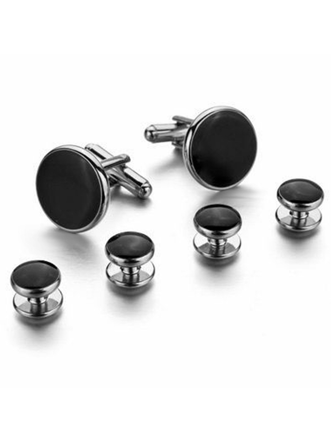 The Tie Hub Black and Silver Tuxedo Cufflink