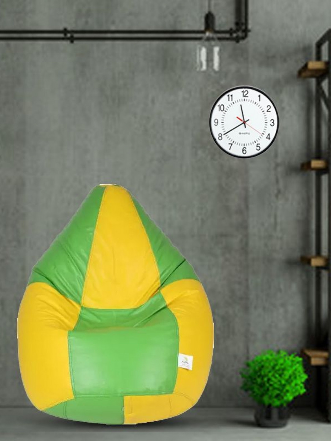 Coaster Shine Green & Yellow Colorblocked Tear Drop Bean Bag Cover