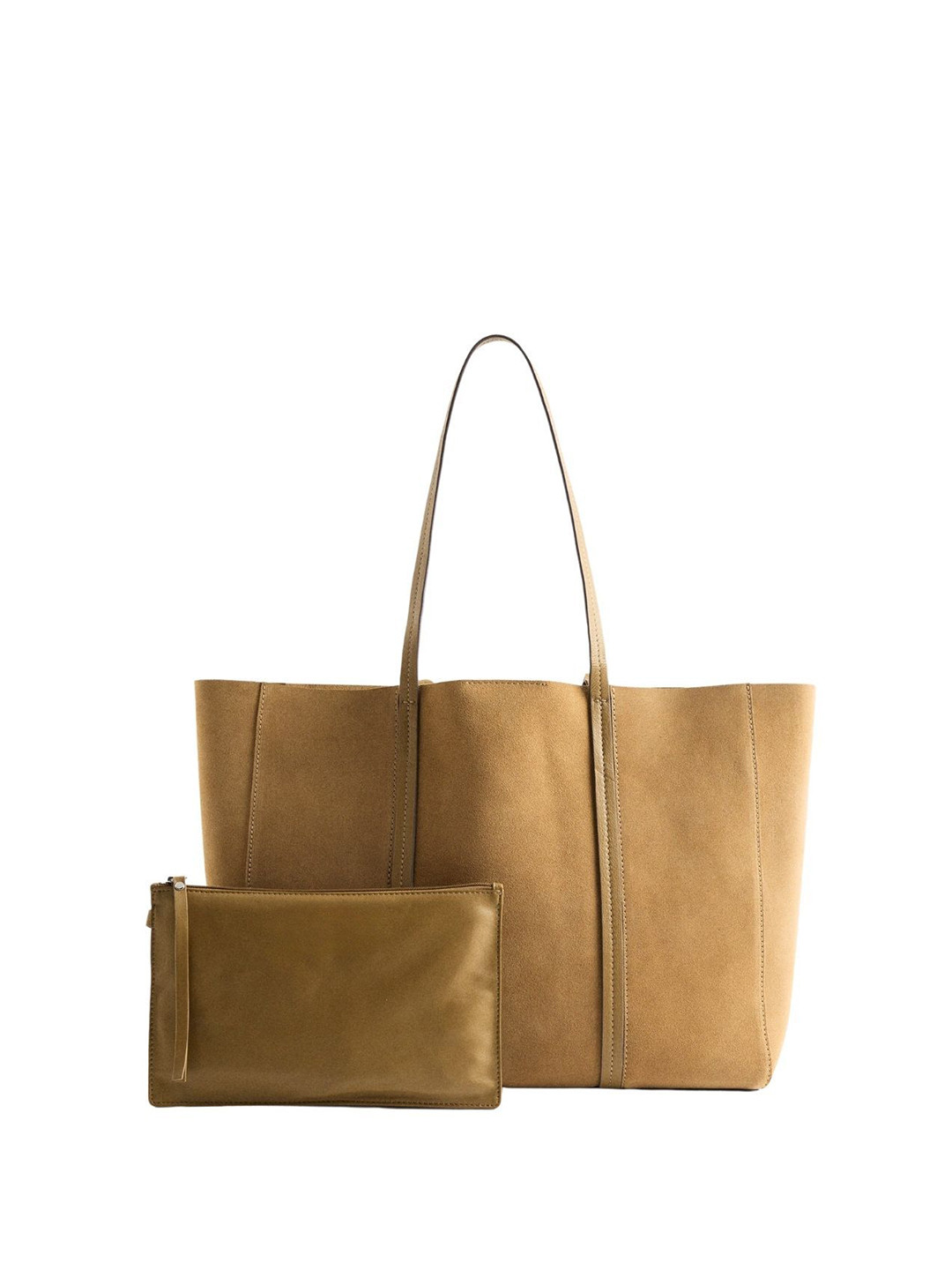 STRUTT Colourblocked Leather Oversized Bucket Hobo Bag with Tasselled