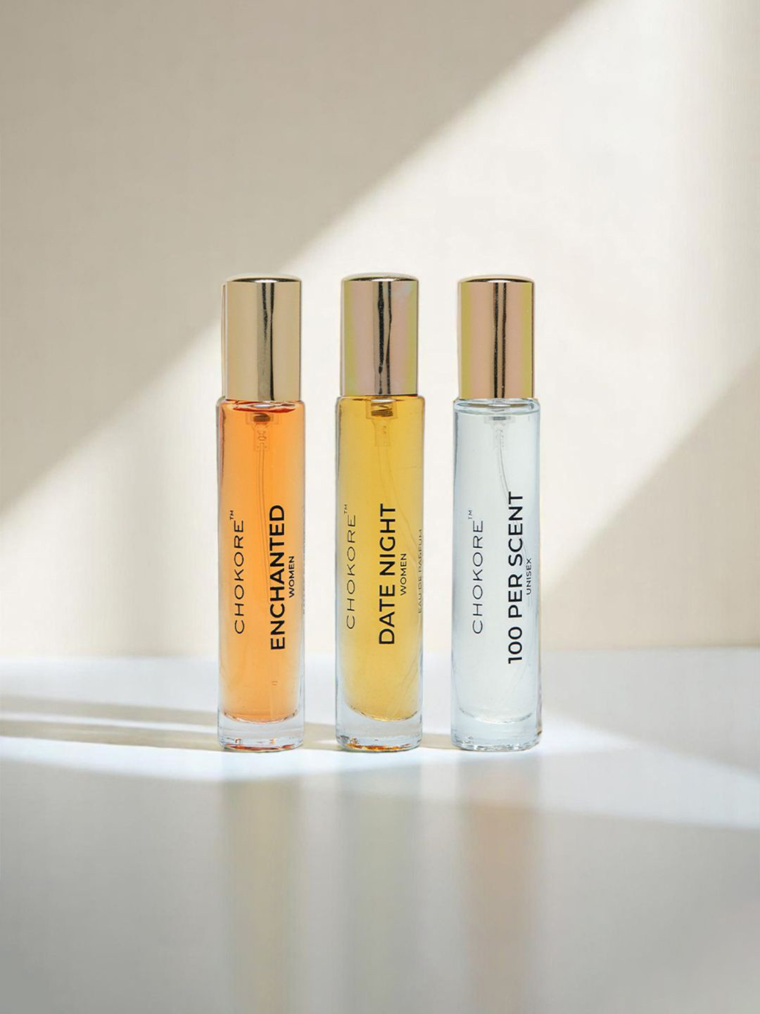 CHOKORE Women Set Of 3 100 Per Scent Date Night & Enchanted Eau de Parfum - 15 ml Each