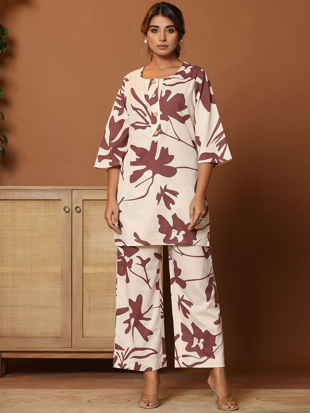 CHETI Printed Top & Trousers Co-Ords Set