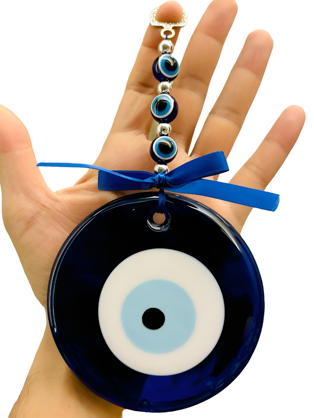 WARMINGO DE Evil Eye Dcor Glass Glossy Hanging Hall Spiritual Wall Decor-8.3In
