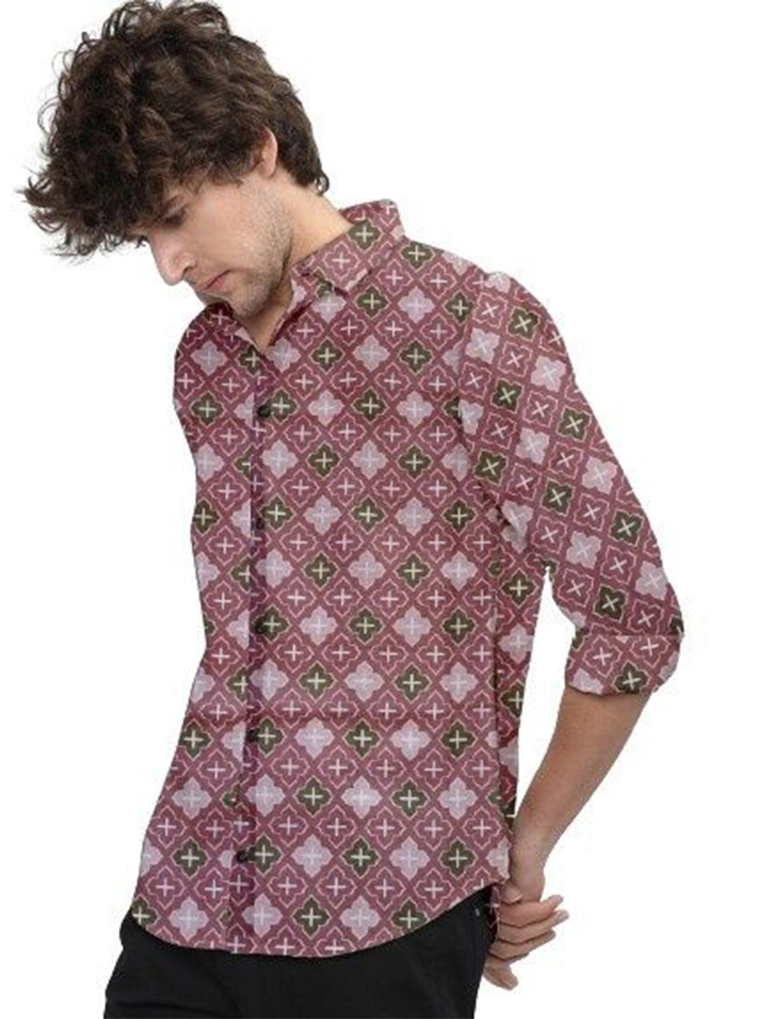 ISUEL FAB India Regular Floral Printed Spread Collar Shirt