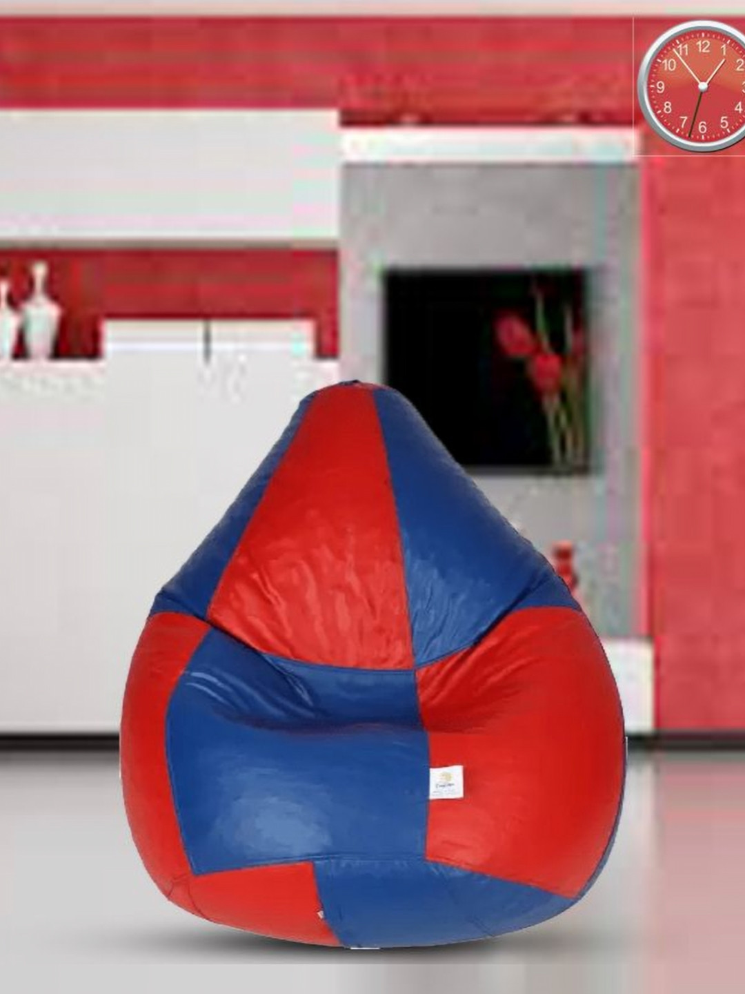 Coaster Shine Red & Blue Colorblocked Tear Drop Bean Bag Cover