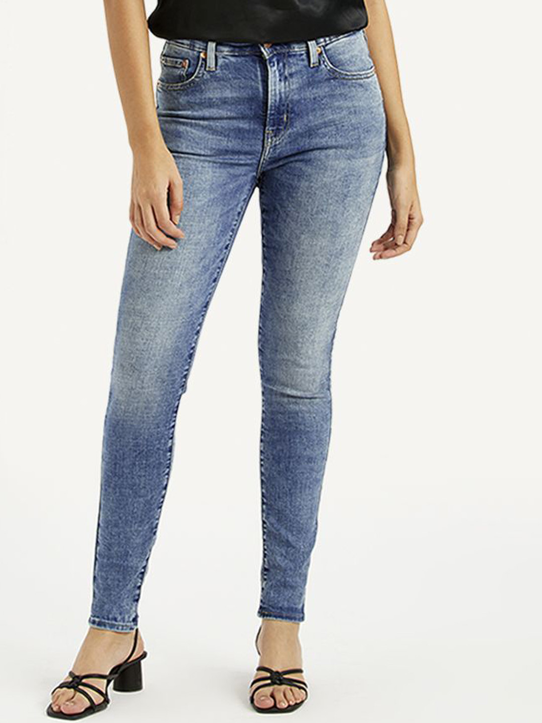 Levis Women's 721 Blue Skinny Fit High Rise Jeans