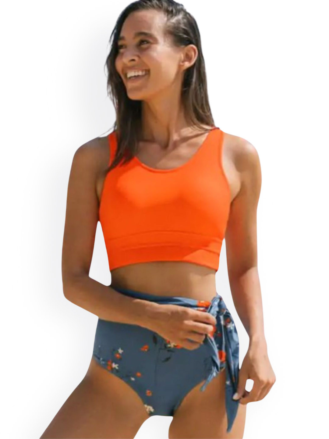 ANGEL CROSHET Stylish Floral Tank Bikini For Women High Waisted Design