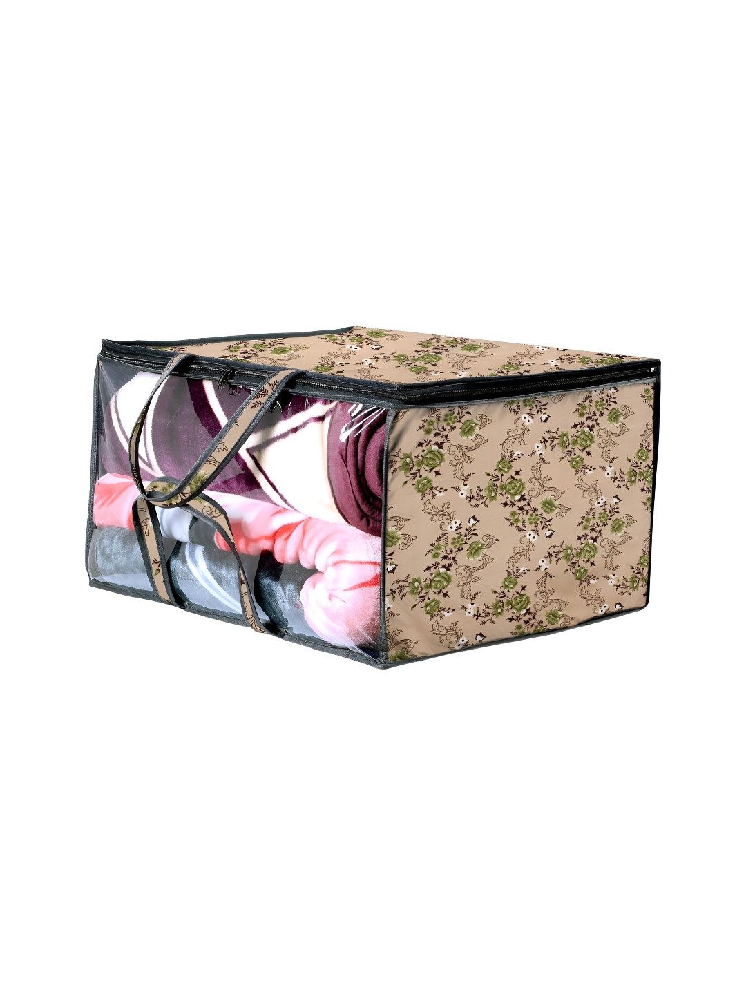 Stylista Beige & Green Printed Multi-Utility Wardrobe Waterproof Core Organiser
