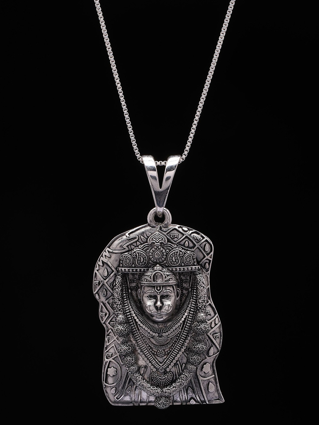 Exotic India Sterling Silver Bhurakhiya Hanuman Dada Pendant