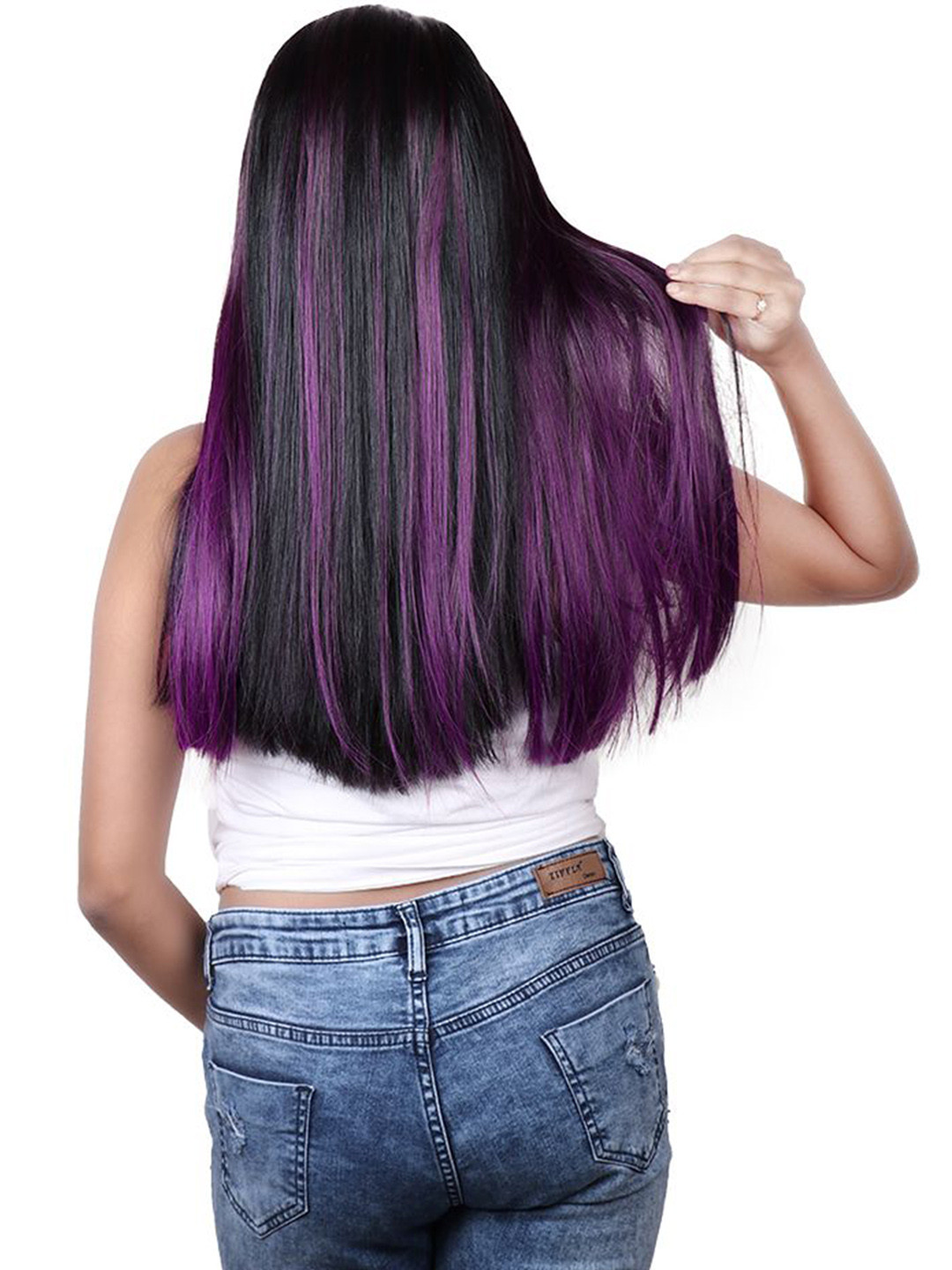 Stasia Street Clip-In Straight Scalp Topper Hair Extension - Purple - 20 Inch