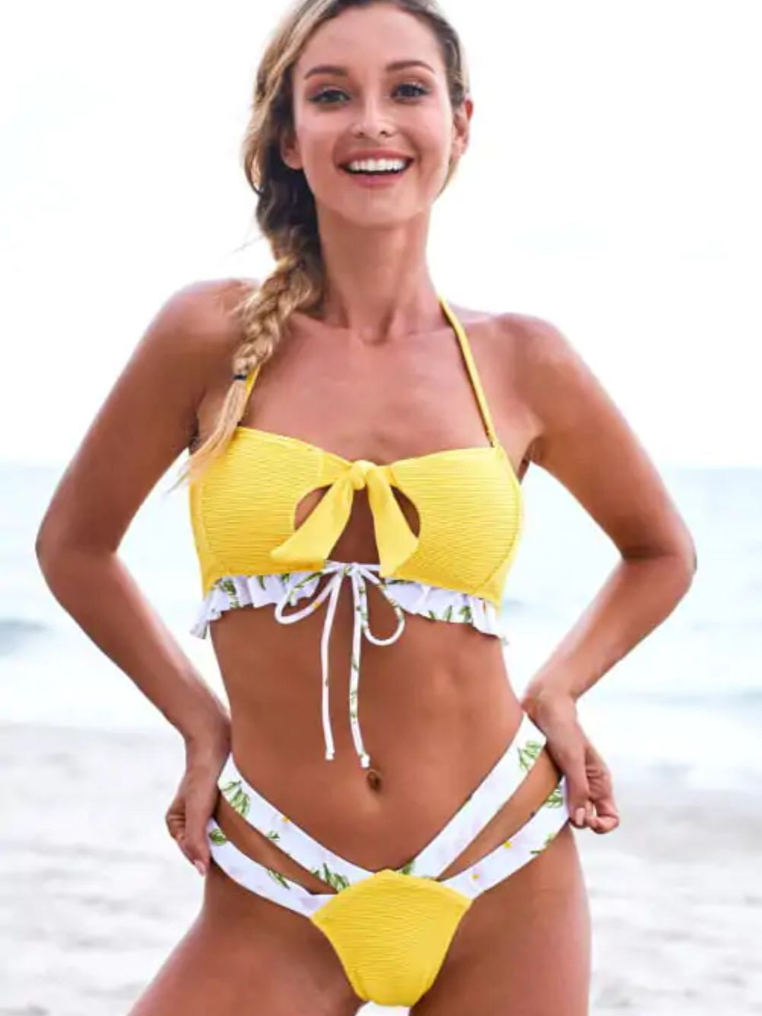ANGEL CROSHET Bandeau Ruffle Bikini