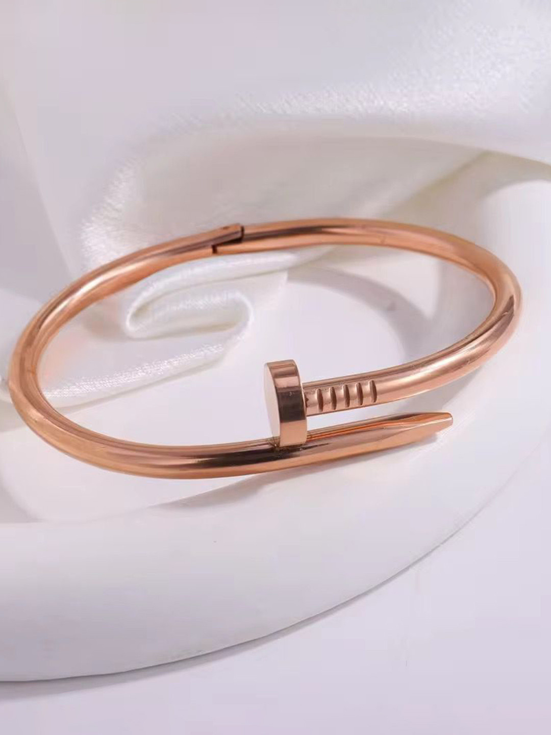 TANLOOMS Rose Gold-Plated Stainless Steel Cuff Bracelet