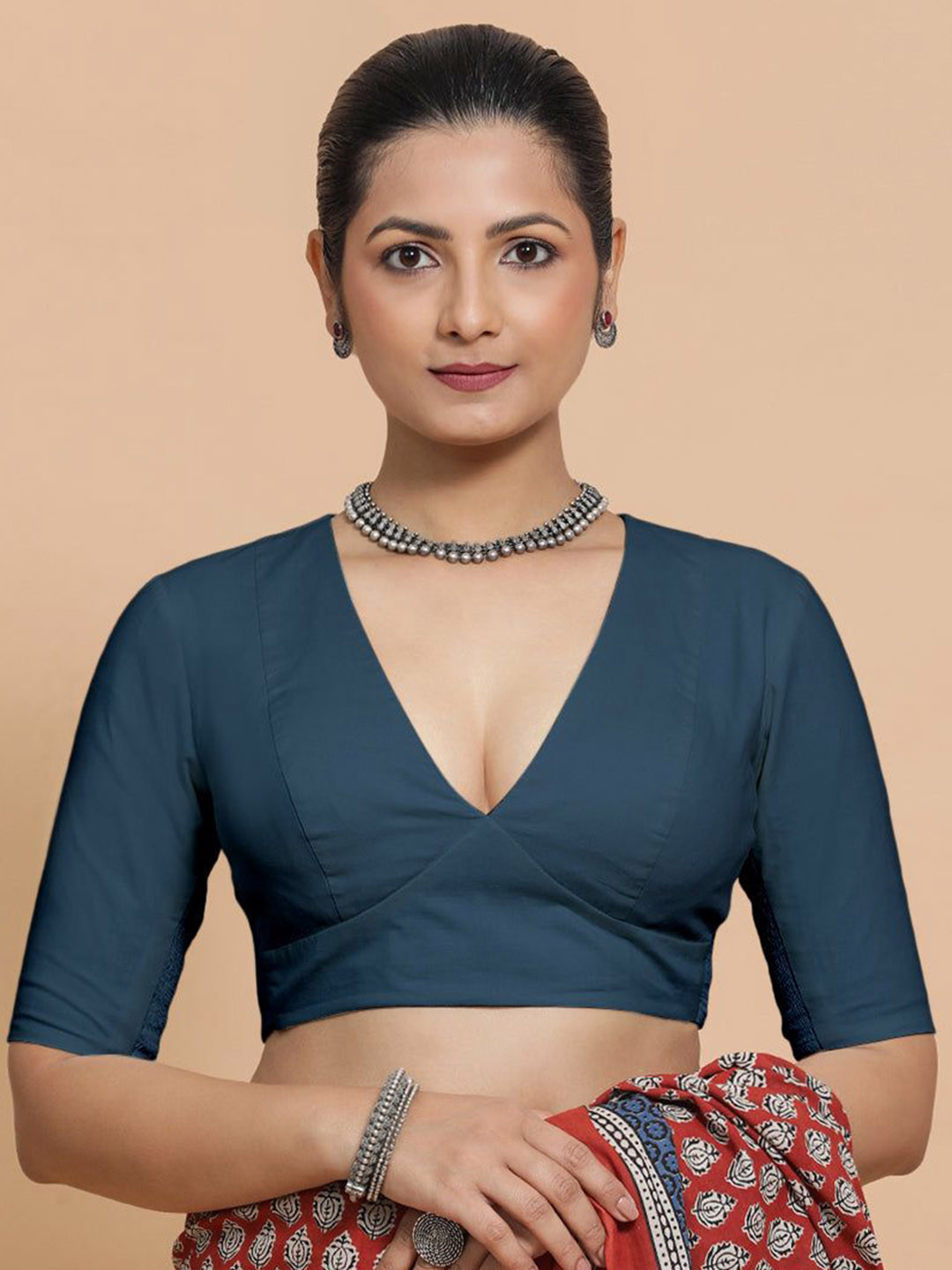 Binks Malika x Rozaana V-Neck Saree Blouse