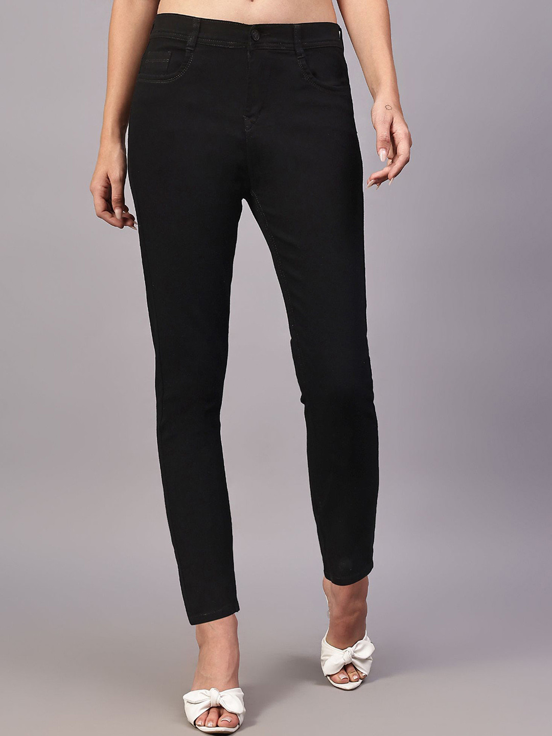 TYFFYN Women Slim Fit High-Rise Clean Look Cotton Stretchable Jeans