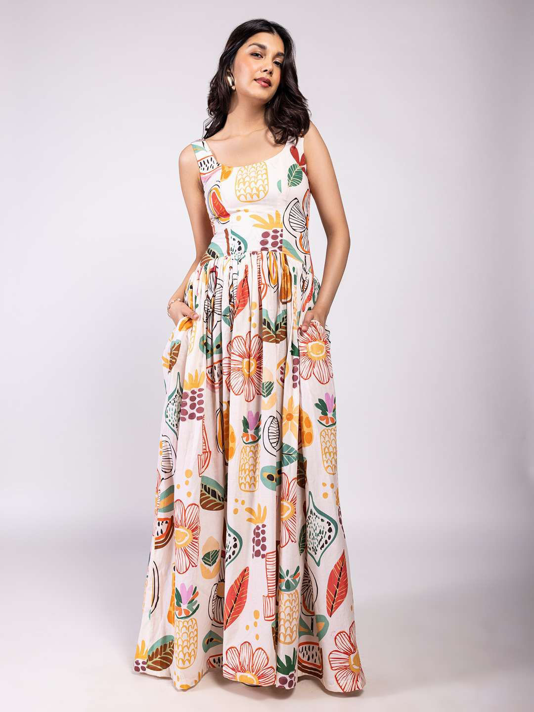 POPPI Women Gardenia Printed Maxi Dress