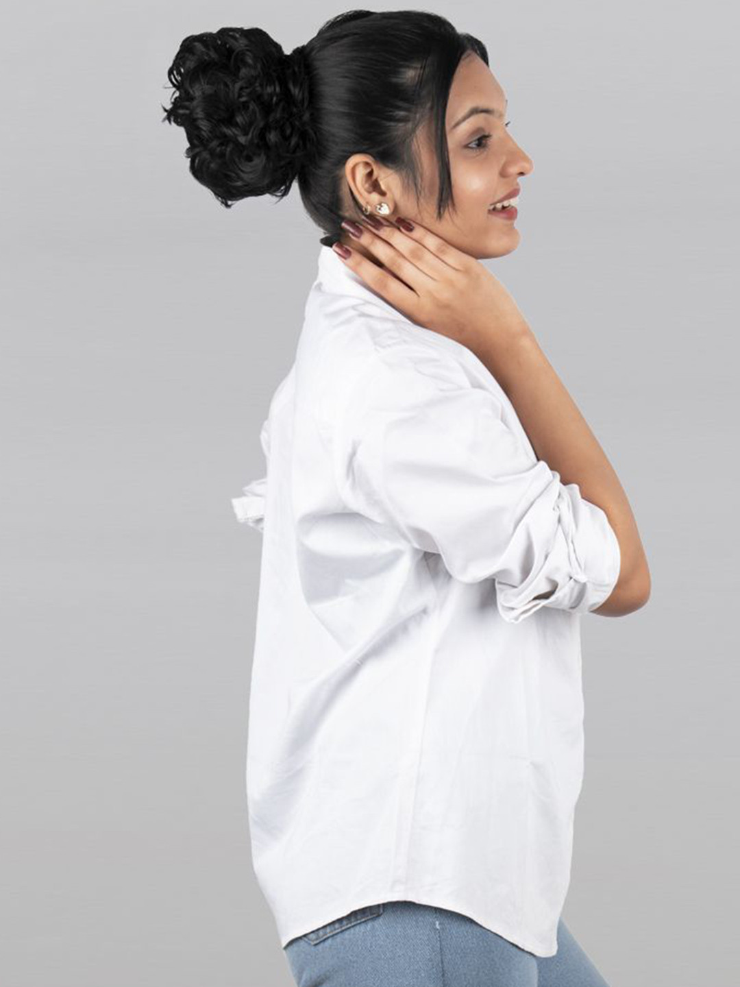 Stasia Street Clip In Curly Bun Hair Extension- Jet Black- 18 Inch