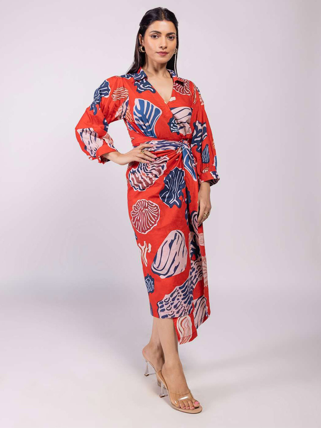 POPPI Nautica Printed Wrap Dress