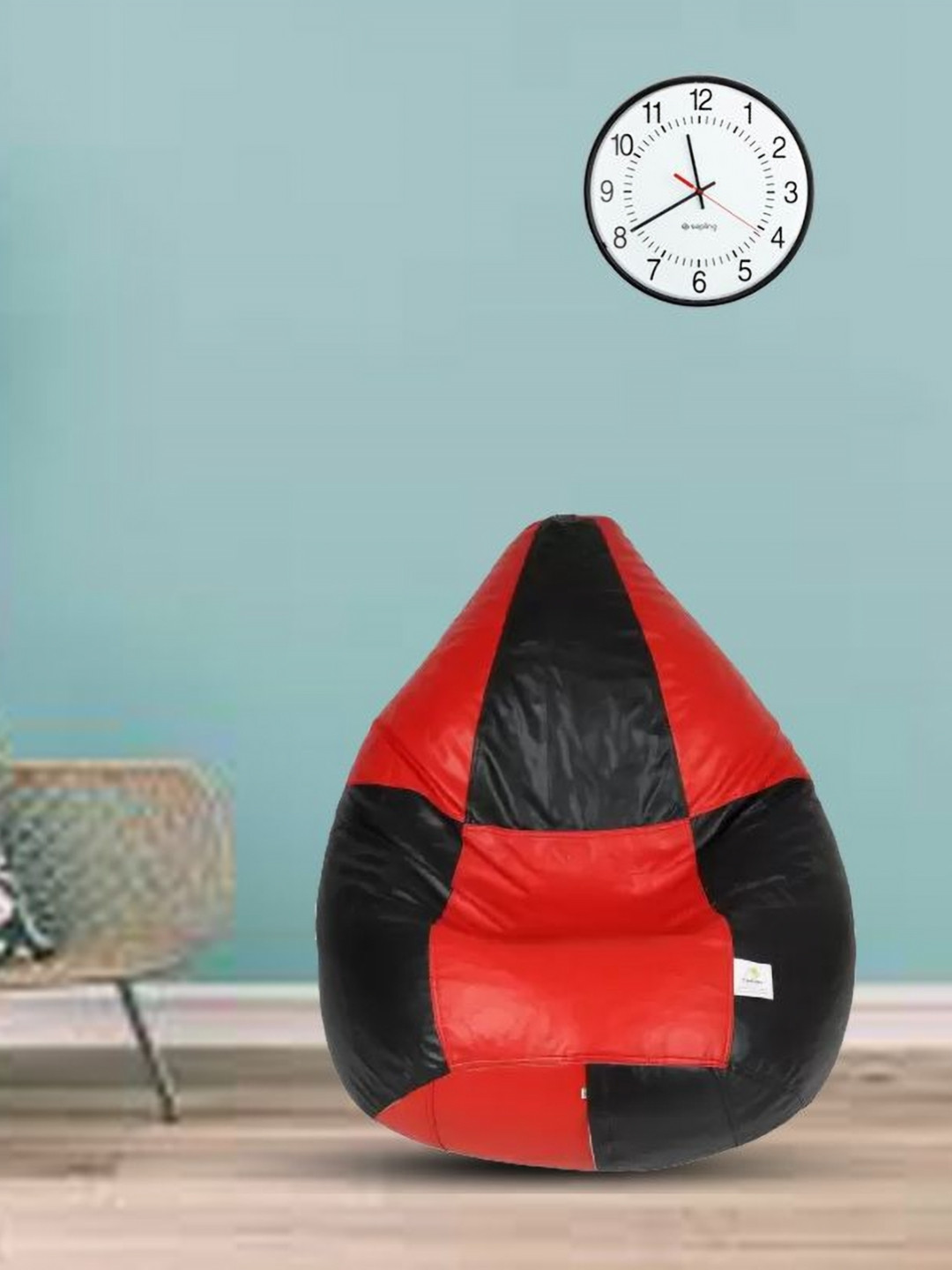 Coaster Shine Red & Black Colorblocked Tear Drop Bean Bag Cover