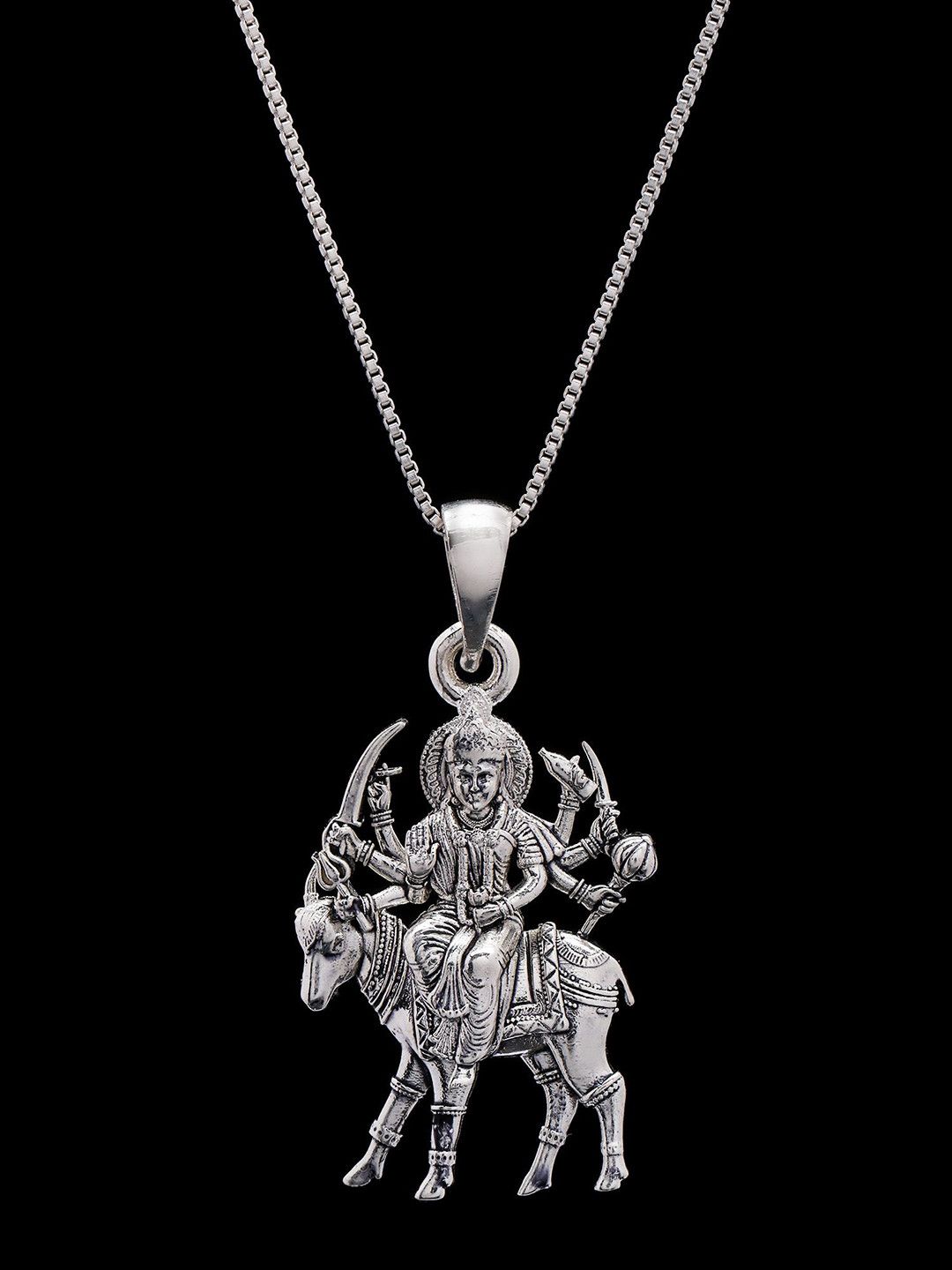 Exotic India Sterling Silver Folk Goddesses Meldi Pendant