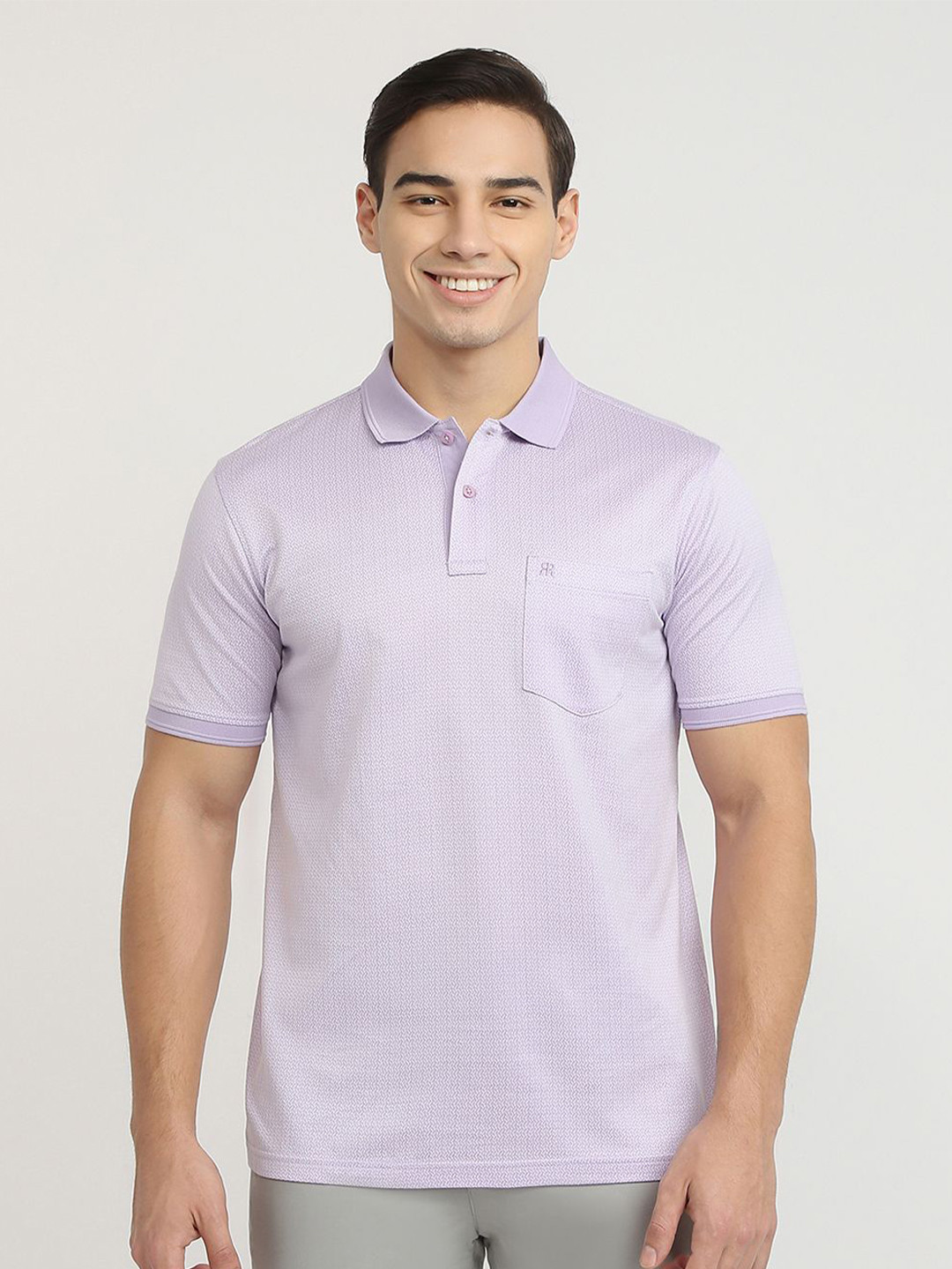 Raymond Polo Neck Pure Cotton Jacquard Tshirt