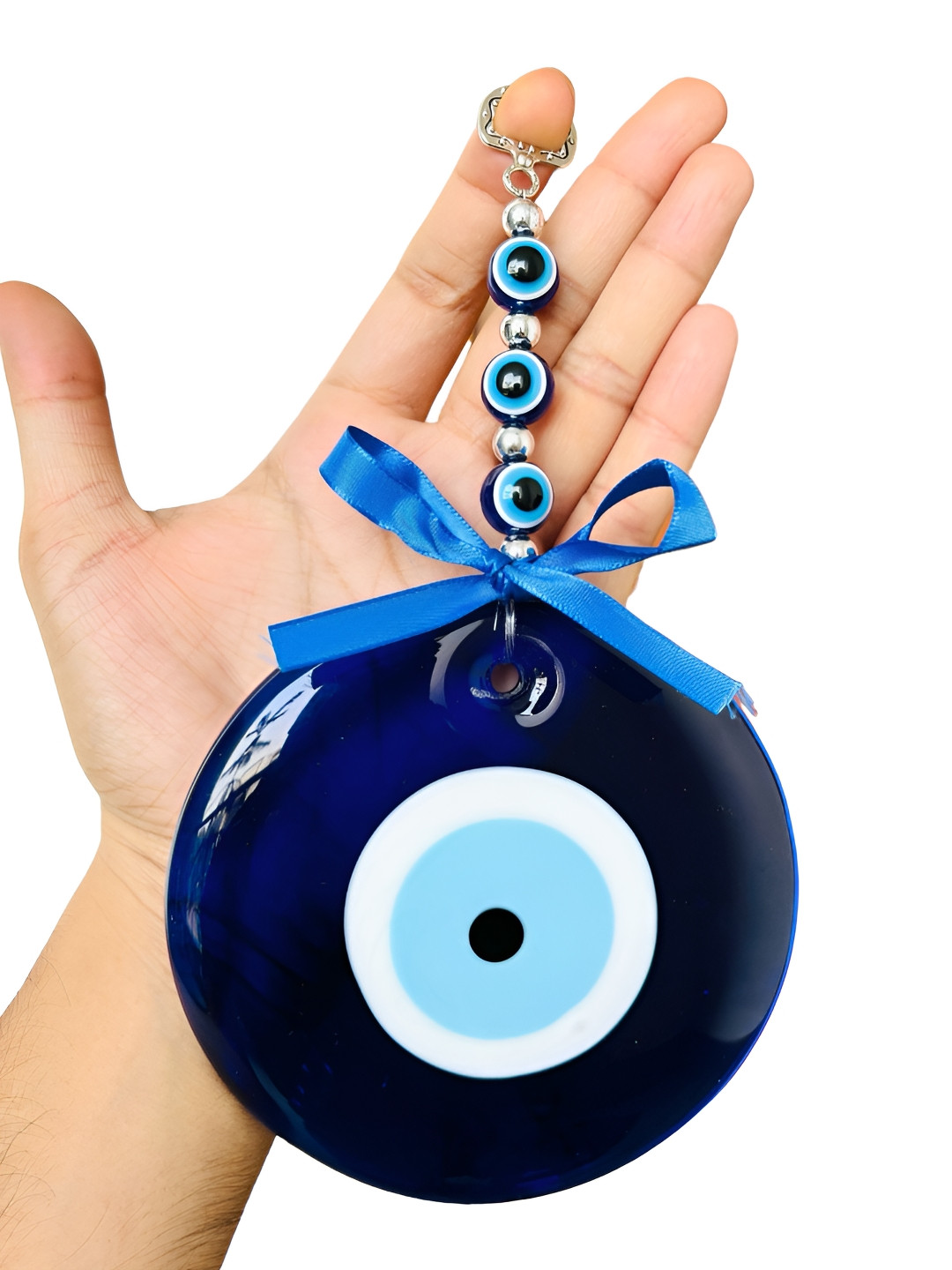 WARMINGO DE Evil Eye Dcor Glass Glossy Hanging Hall Wall Hangings-8.7In
