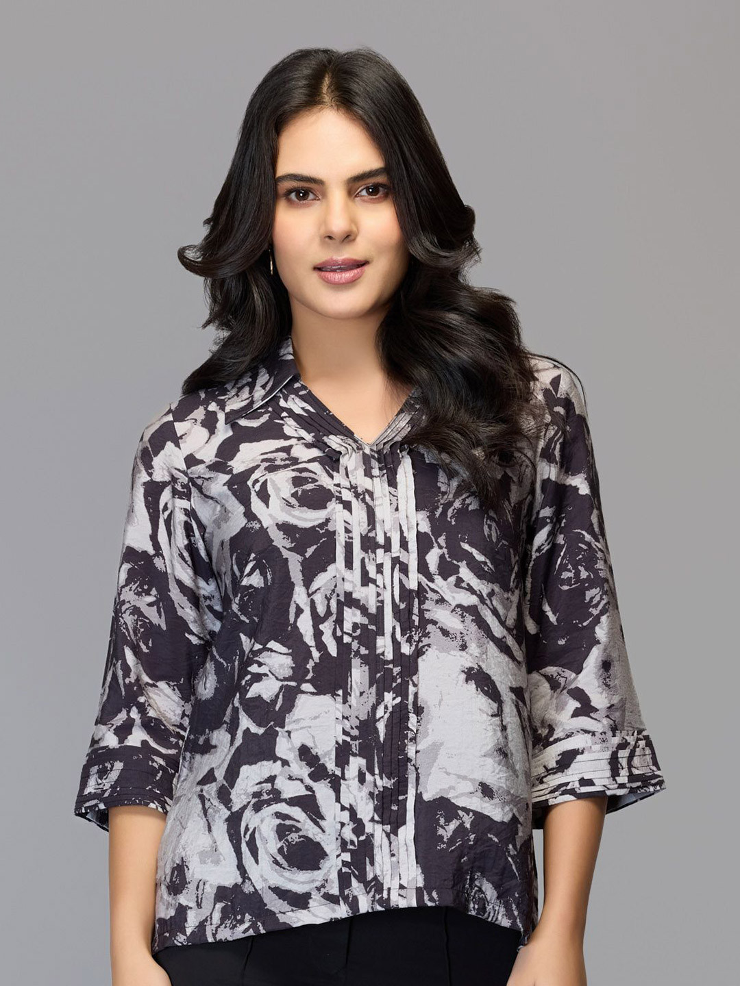 Tamiska By Narendra Kumar Printed Shirt Style Top