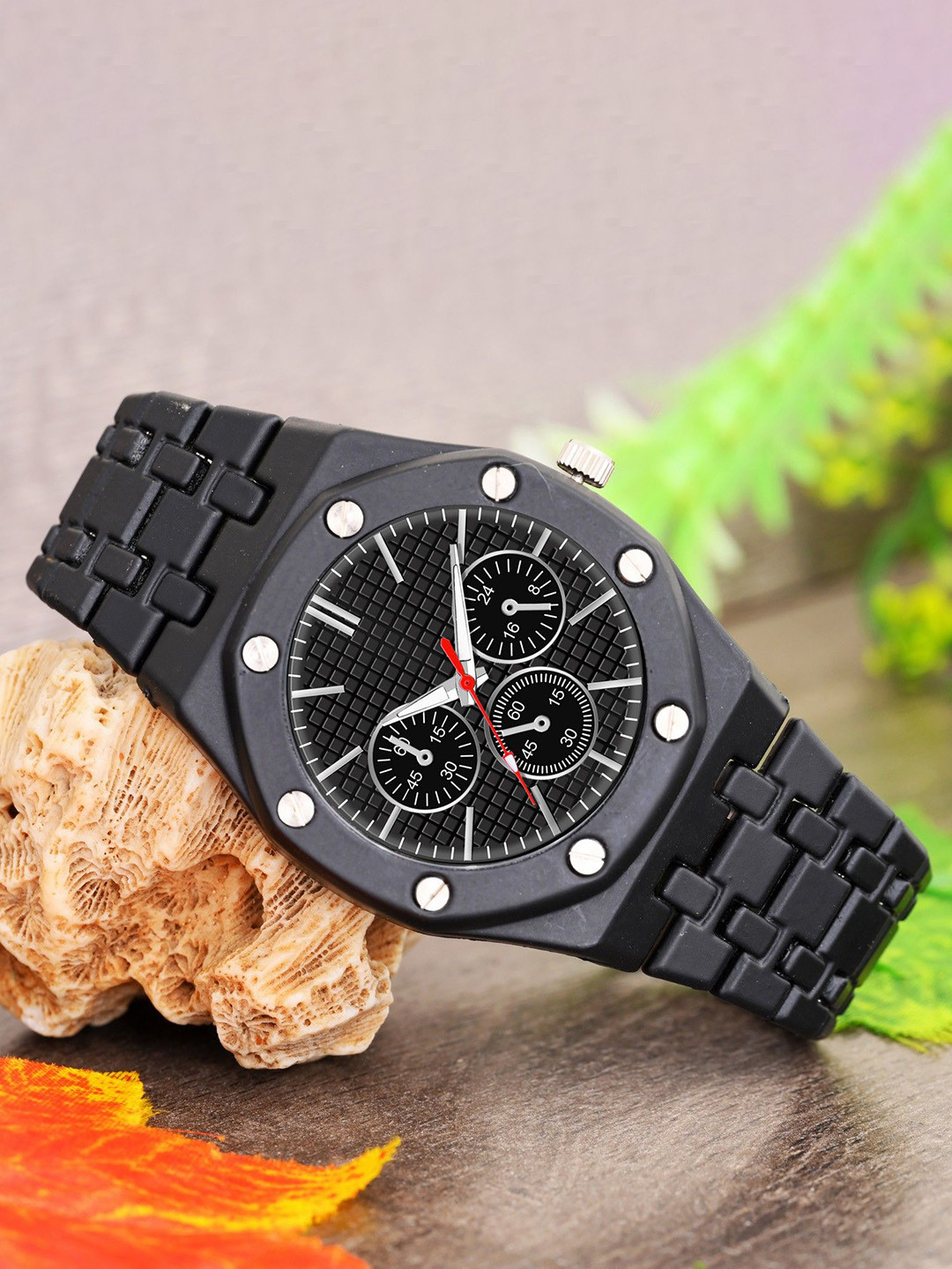 DOUBLERUN Men Dial & Bracelet Style Straps Analogue Multi Function Watch H05NAMT-19