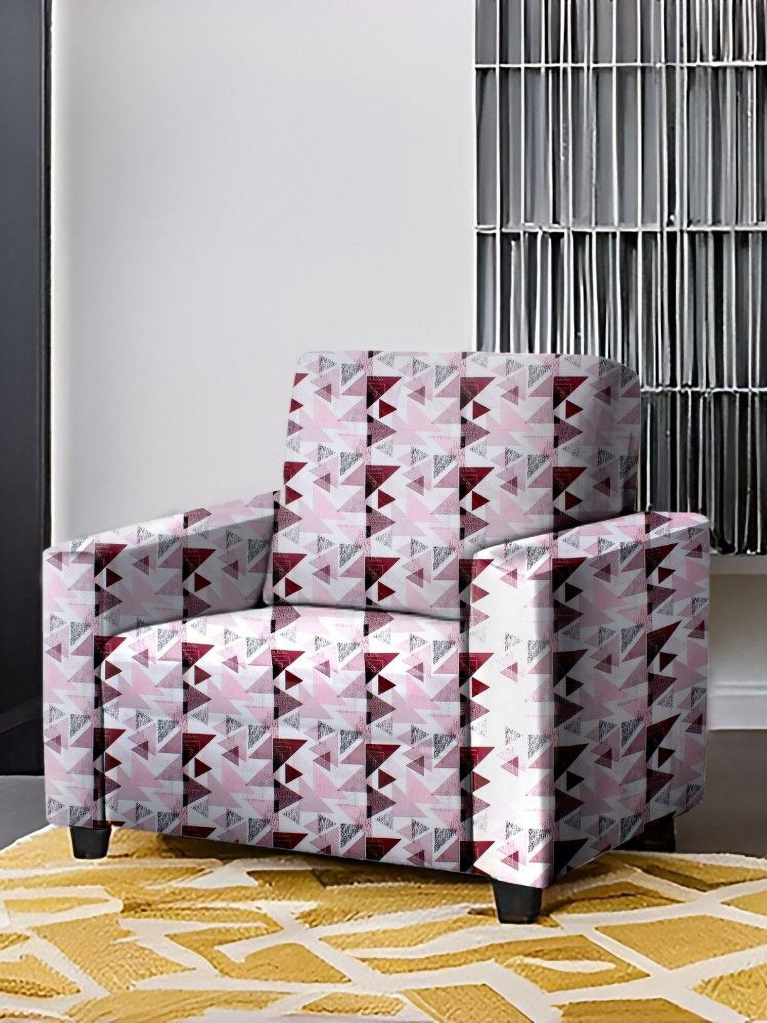 Stylista Pink Other 1 Piece Sofa Cover With Arms