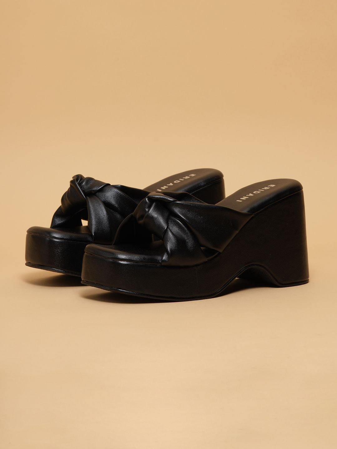 ERIDANI Women Solid Gloriaa Knot Wedges
