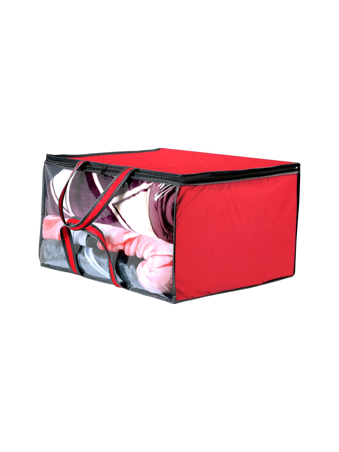 Stylista Red And Transparent Wardrobe Multi-Utility Water Resistant Core Organisers
