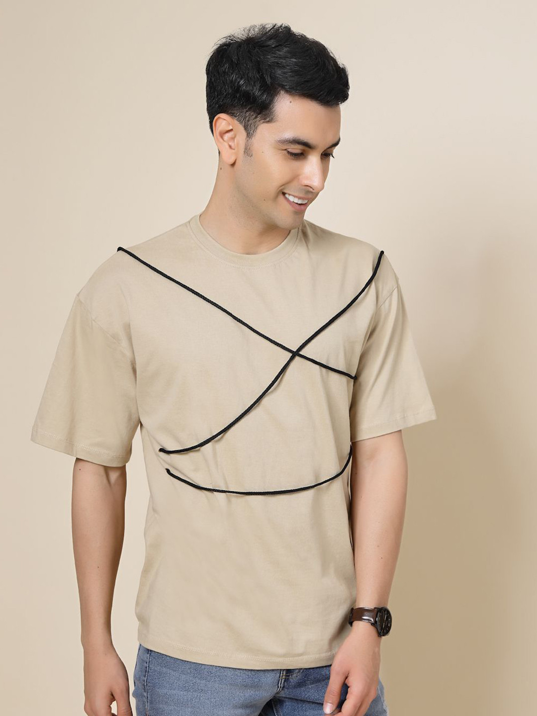 VESTIDO MODAS Men Solid Oversized T-Shirt