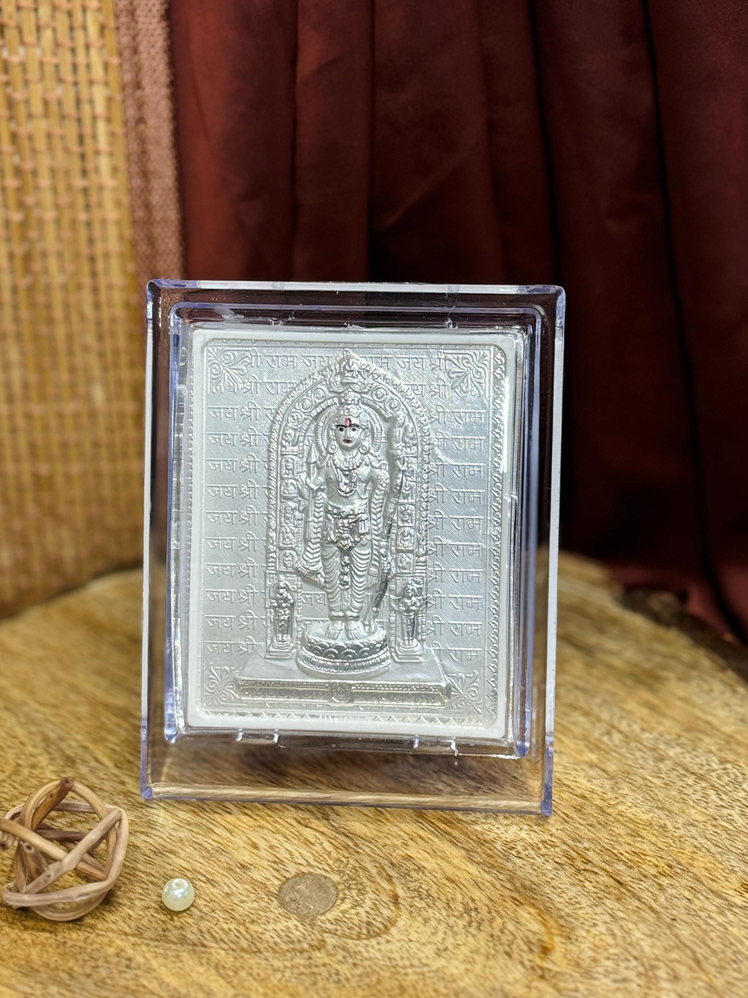 ABDESIGNS Silver Toned & Transparent Lord Ram Table Photo Frame