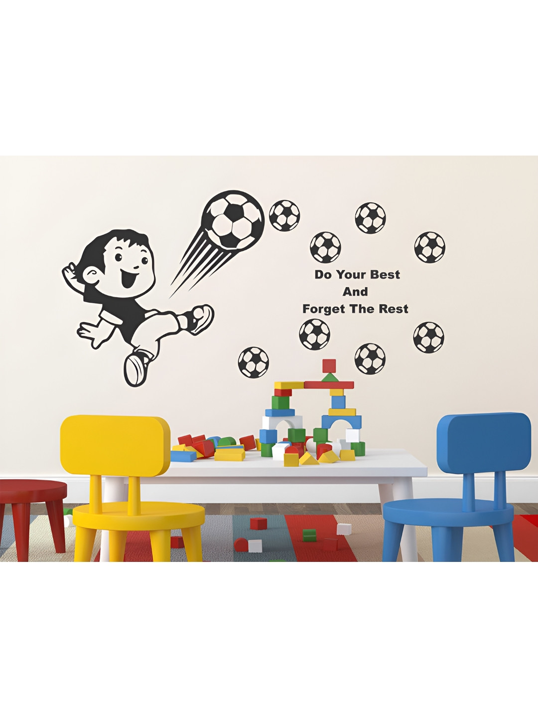 LANSTICK Black Kids Motivational Self Adhesive Wall Sticker