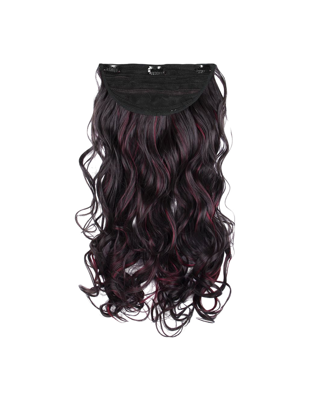 Stasia Street Clip-In Wavy Scalp Topper Hair Extension - Burgundy - 24 Inch