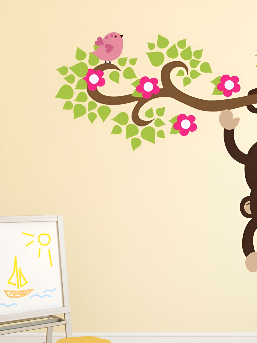 LANSTICK Beige & Brown Printed Splashproof Wallpaper