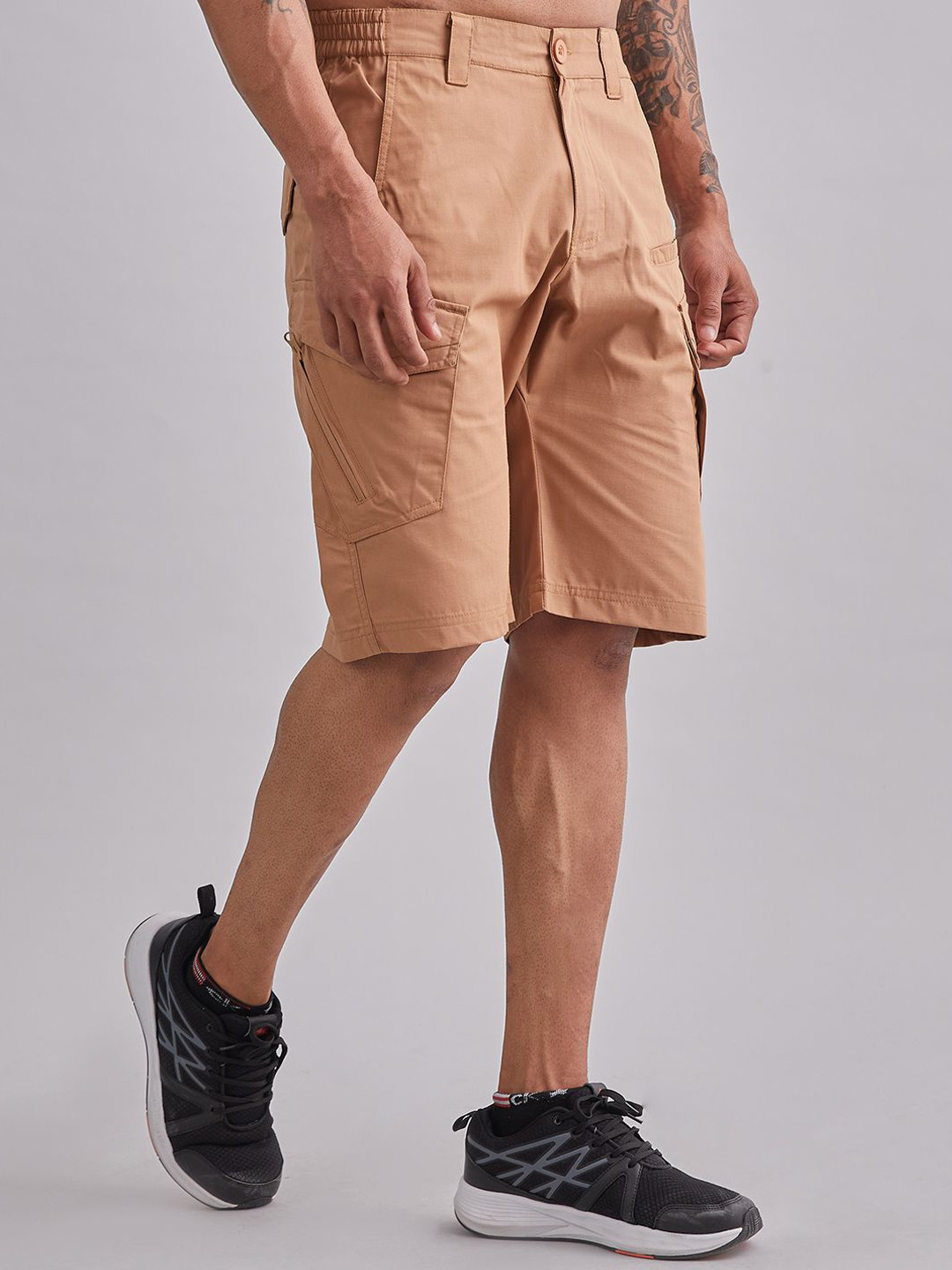 MOUNTMILLER Men's Solid Comfortable Fit Mid Rise Explorer Ripstop Tactical Short