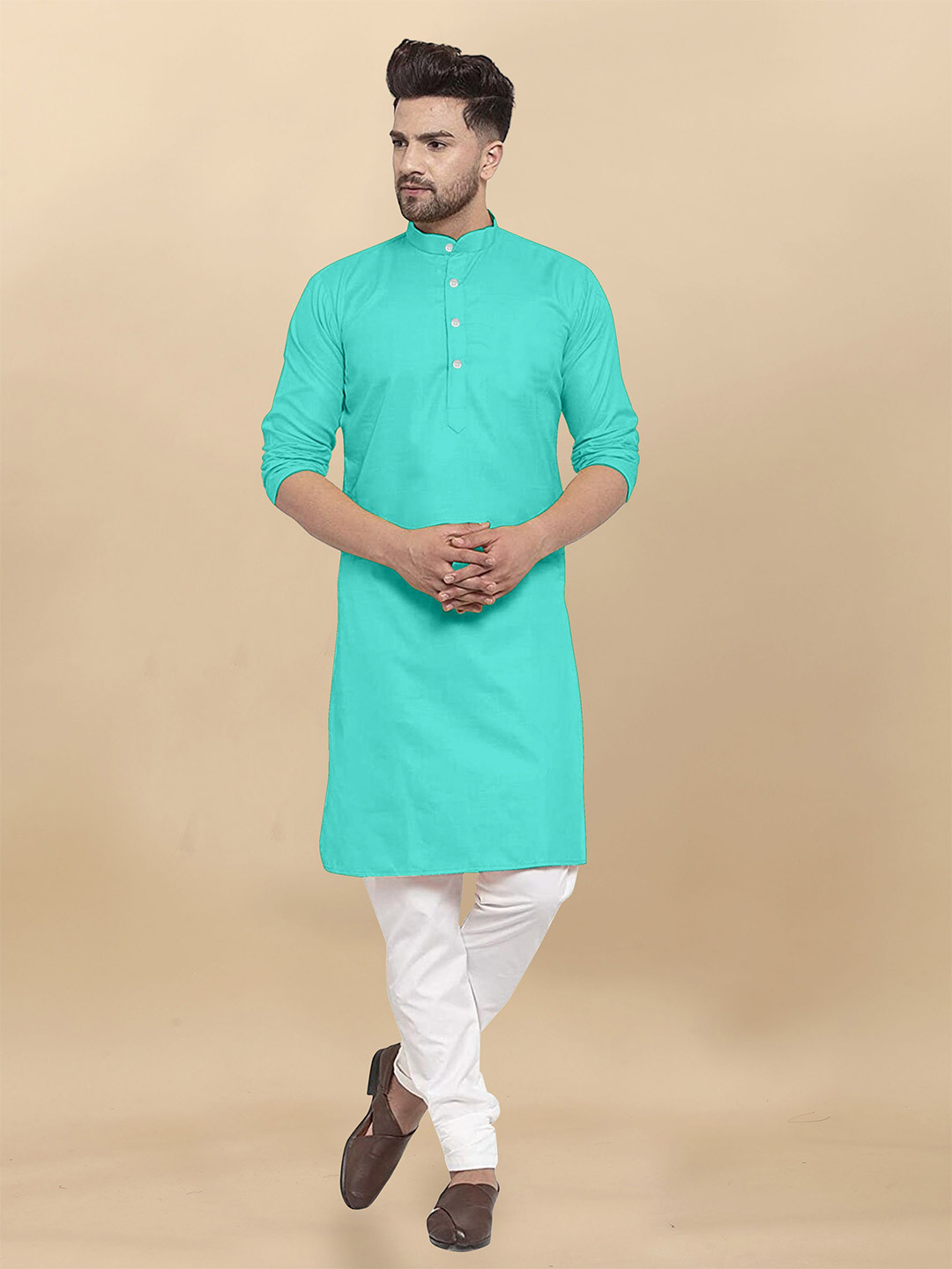 VS MALL Mandarin Collar Straight Kurta