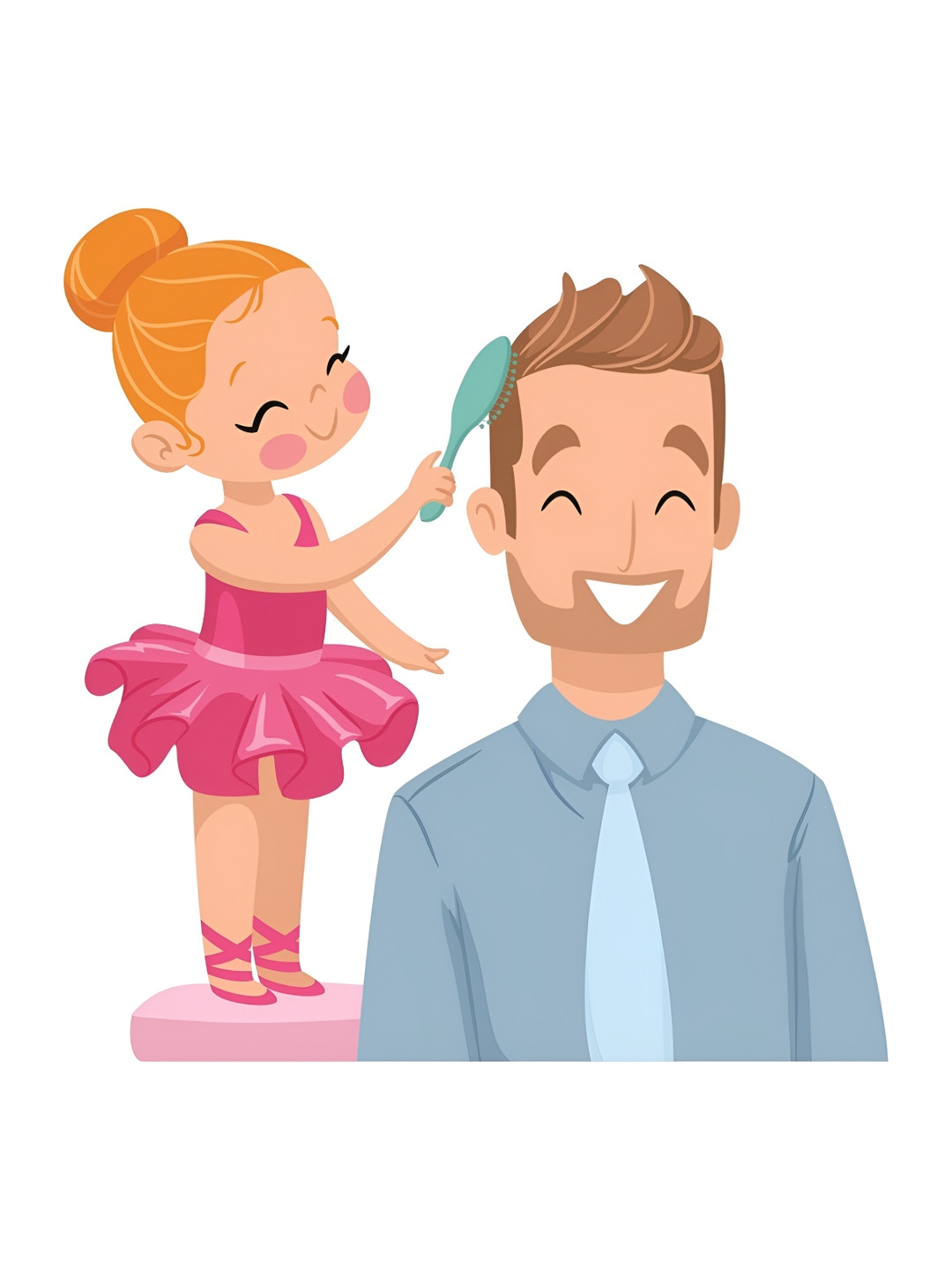 LANSTICK Blue & Pink Dad & Daughter Love Quotes Self Adhesive Wall Sticker