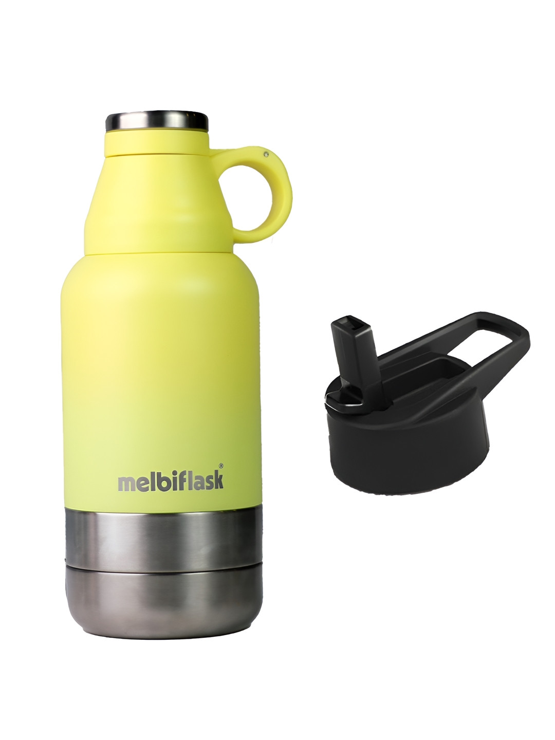 MELBIFY Yellow Colourblocked Thermosteel Spill Proof Flask - 1L