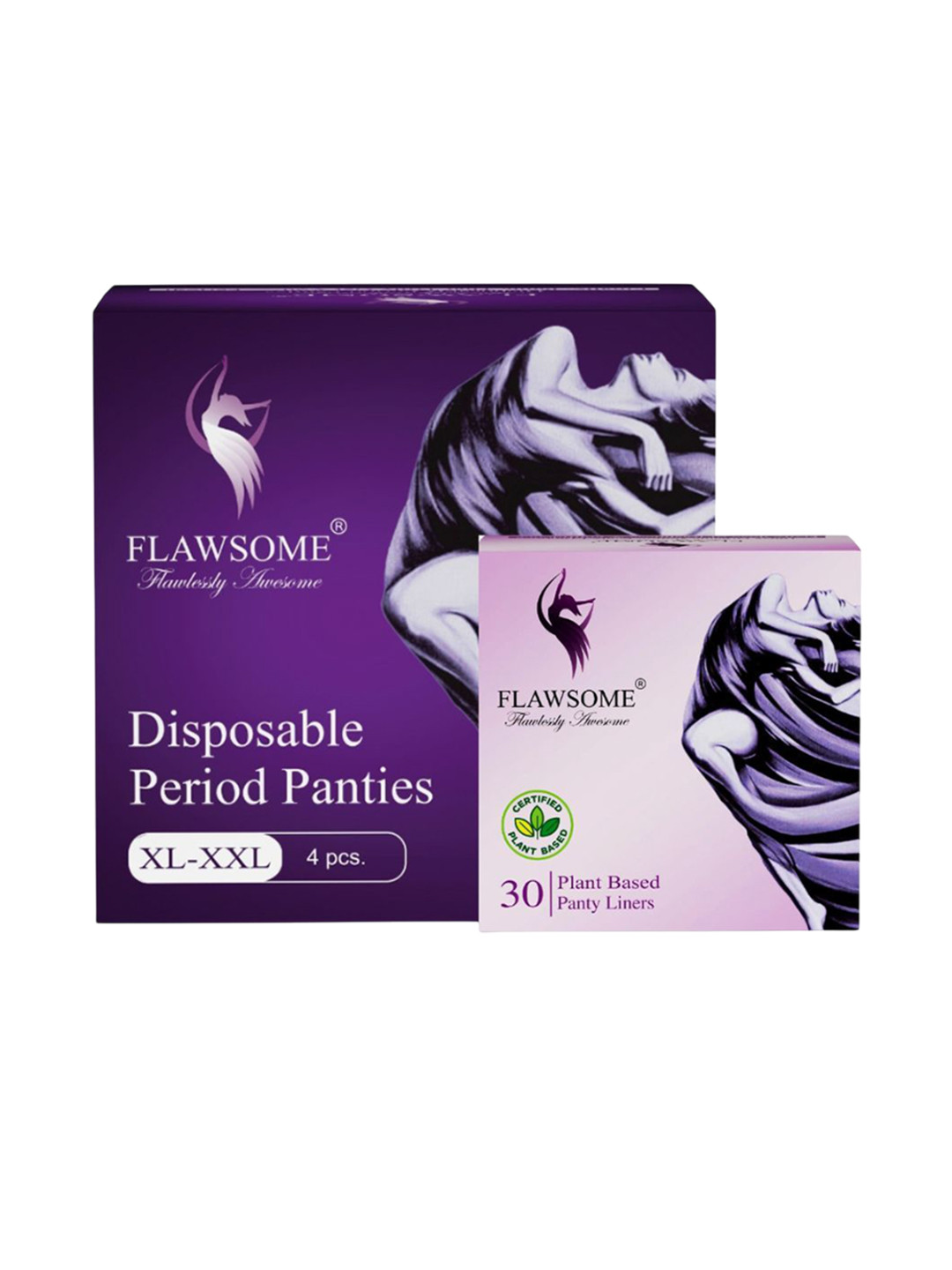 Flawsome Set Of 2 Disposable Period Panties - XXL - 4Pcs With Panty Liners 30Pcs