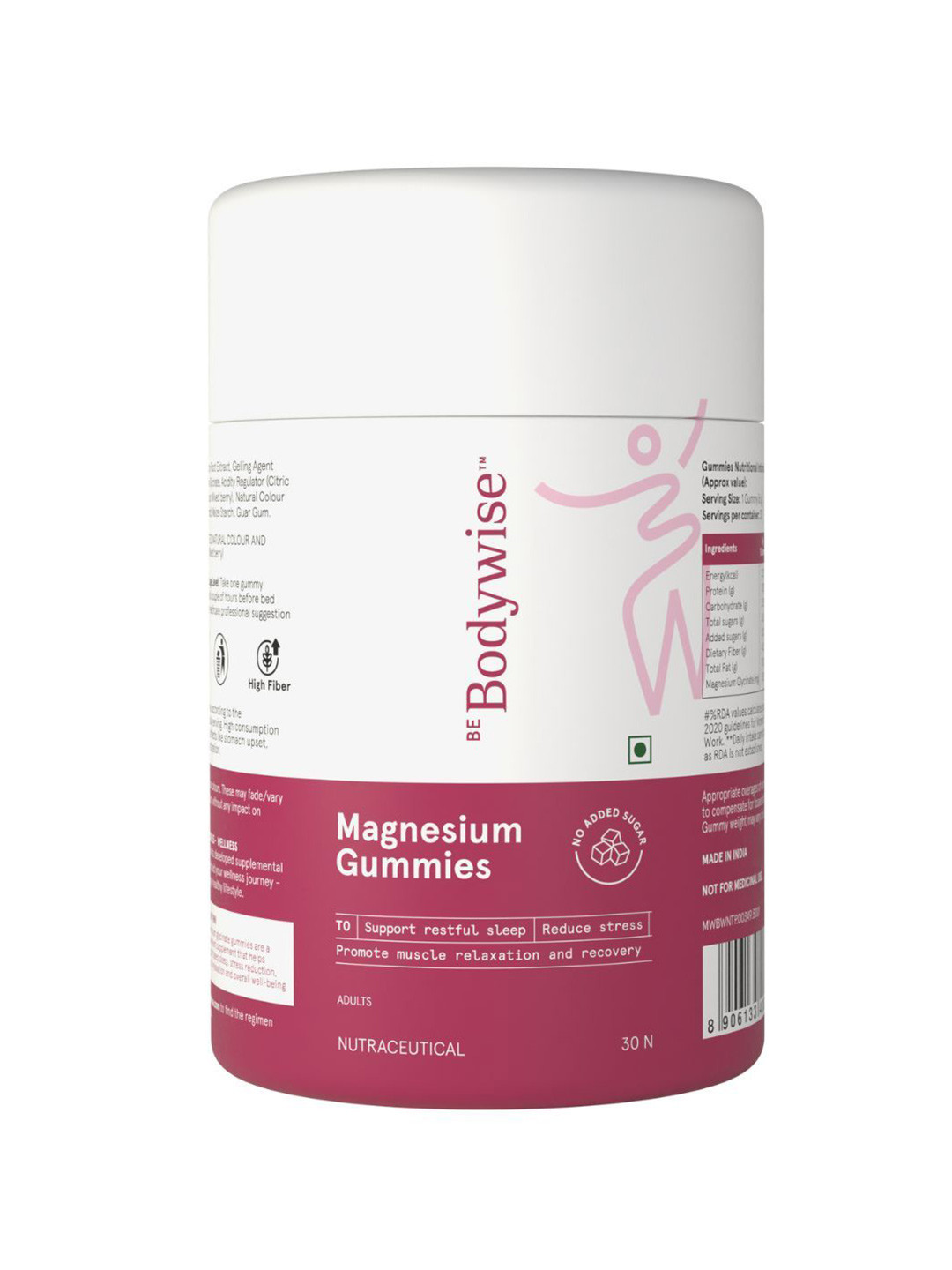 Be Bodywise Magnesium Gummies For Muscle Relaxation & Recovery - 30 Gummies